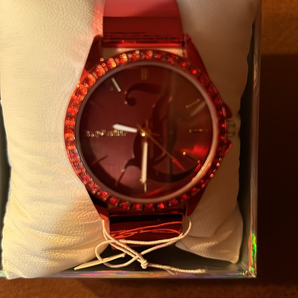 NWT Juicy Couture Black Label Red Watch with Crystals